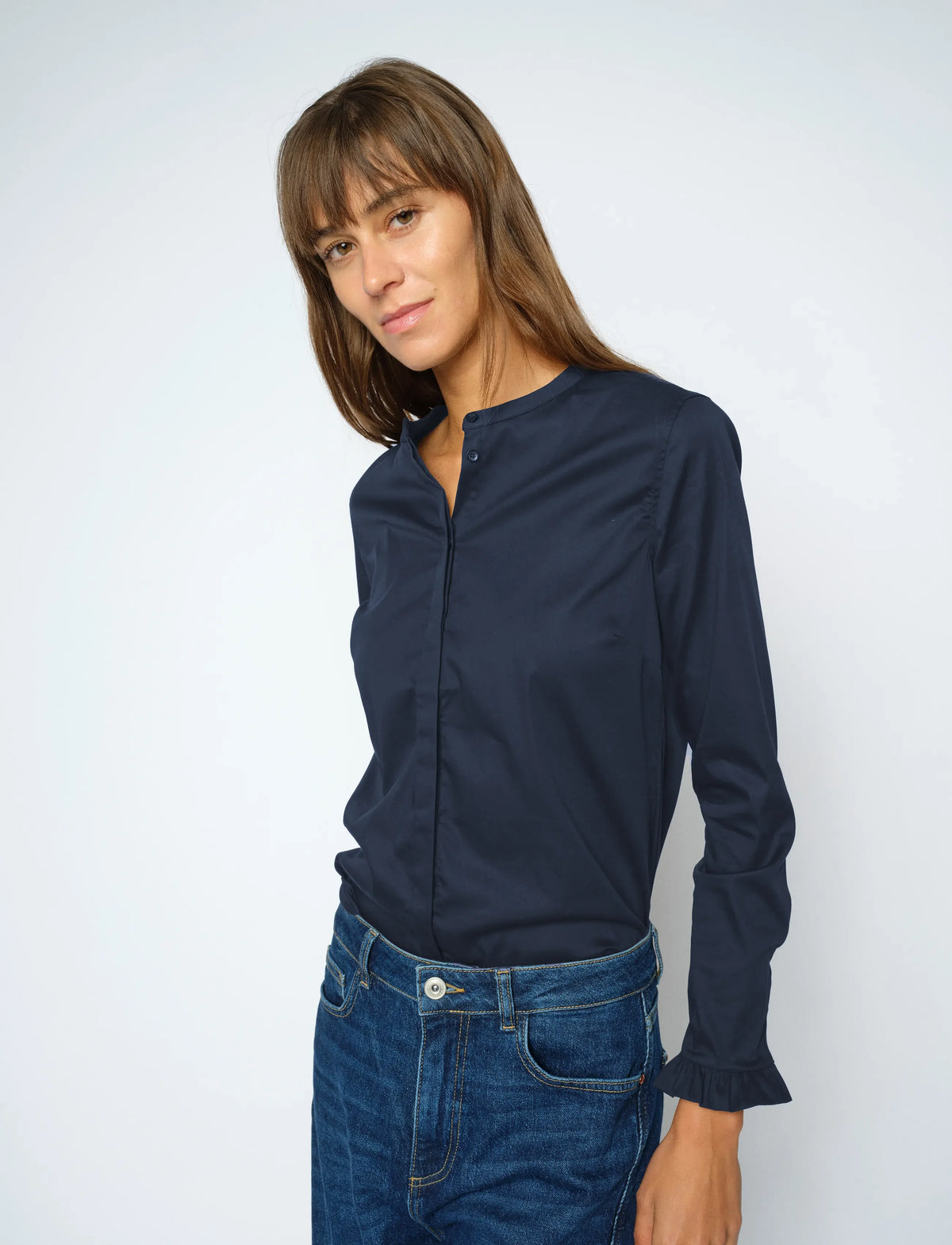 Mos Mosh Skjorte | MMTina Jersey Shirt | Crown Blue