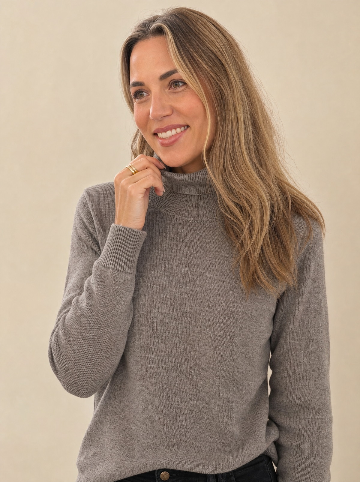 SibinLinnebjerg | Cardigan | Denver | Merino | Taupe