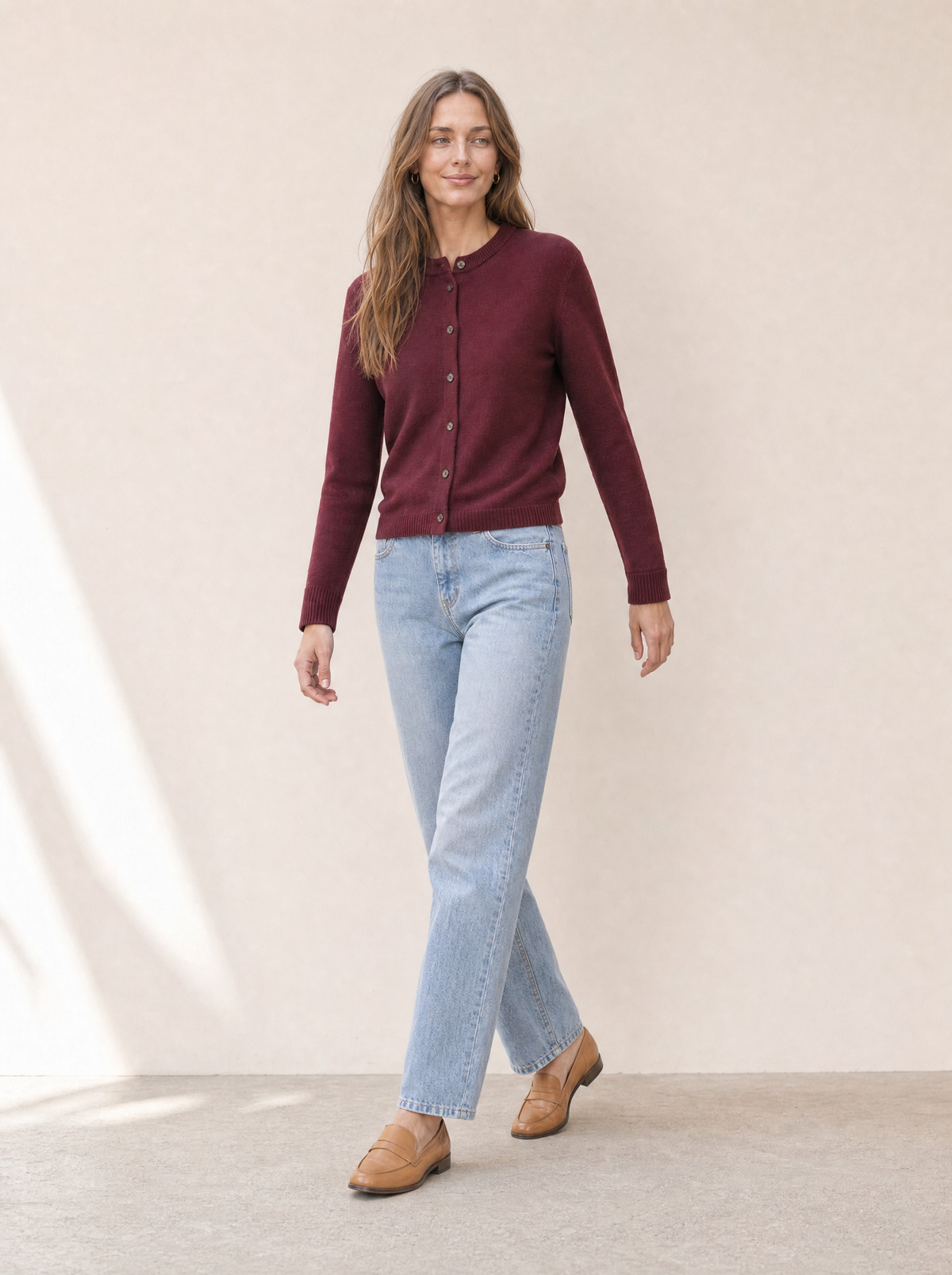 SibinLinnebjerg | Cardigan | Ophelia | Merino | Bordeaux