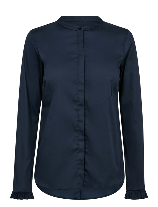 Mos Mosh Skjorte | MMTina Jersey Shirt | Crown Blue