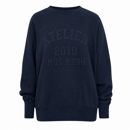Mos Mosh | Top | Gali O-LS Tee | Økologisk bomuld | Navy