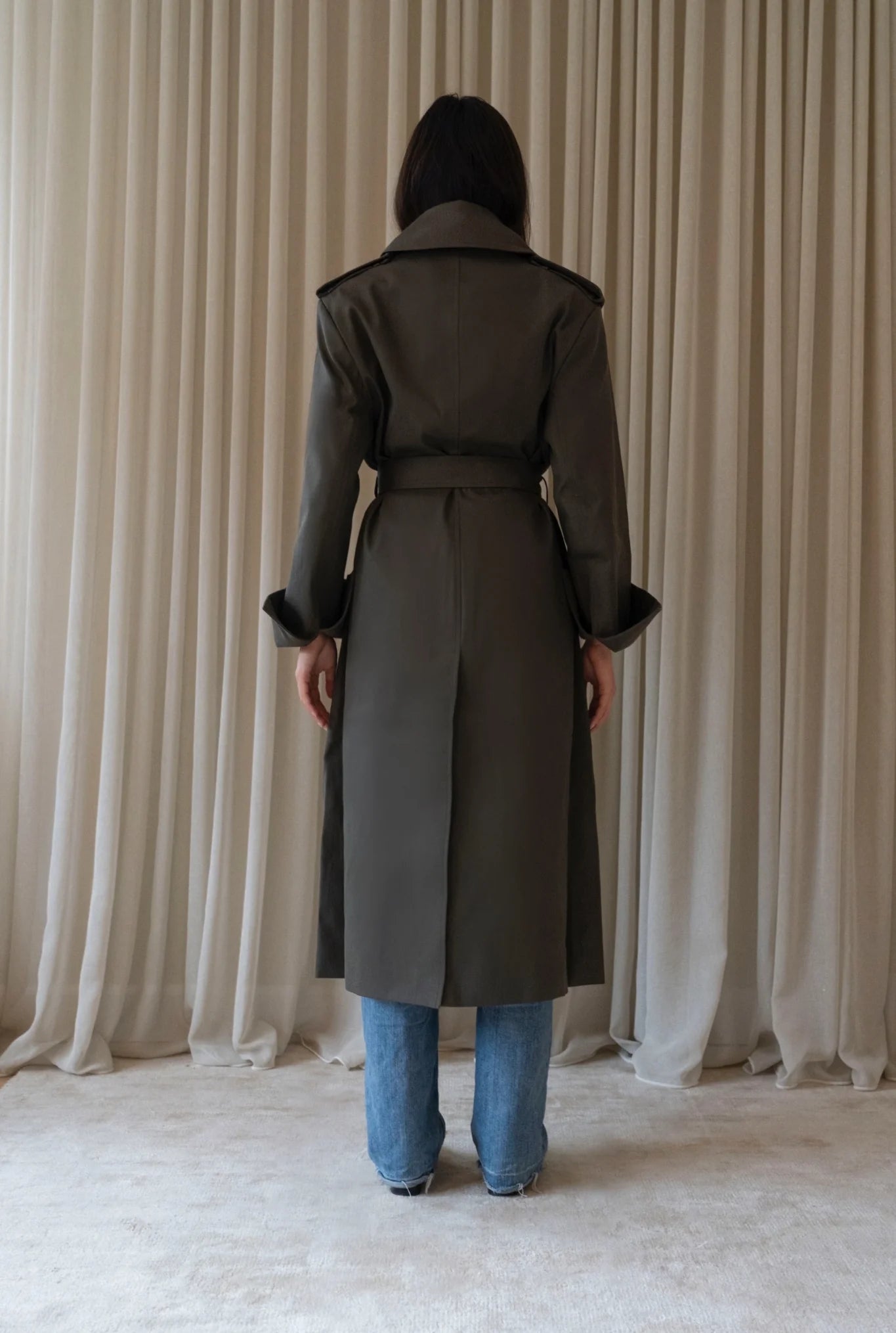 Lang KIM Cotton Trenchcoat - Army Green